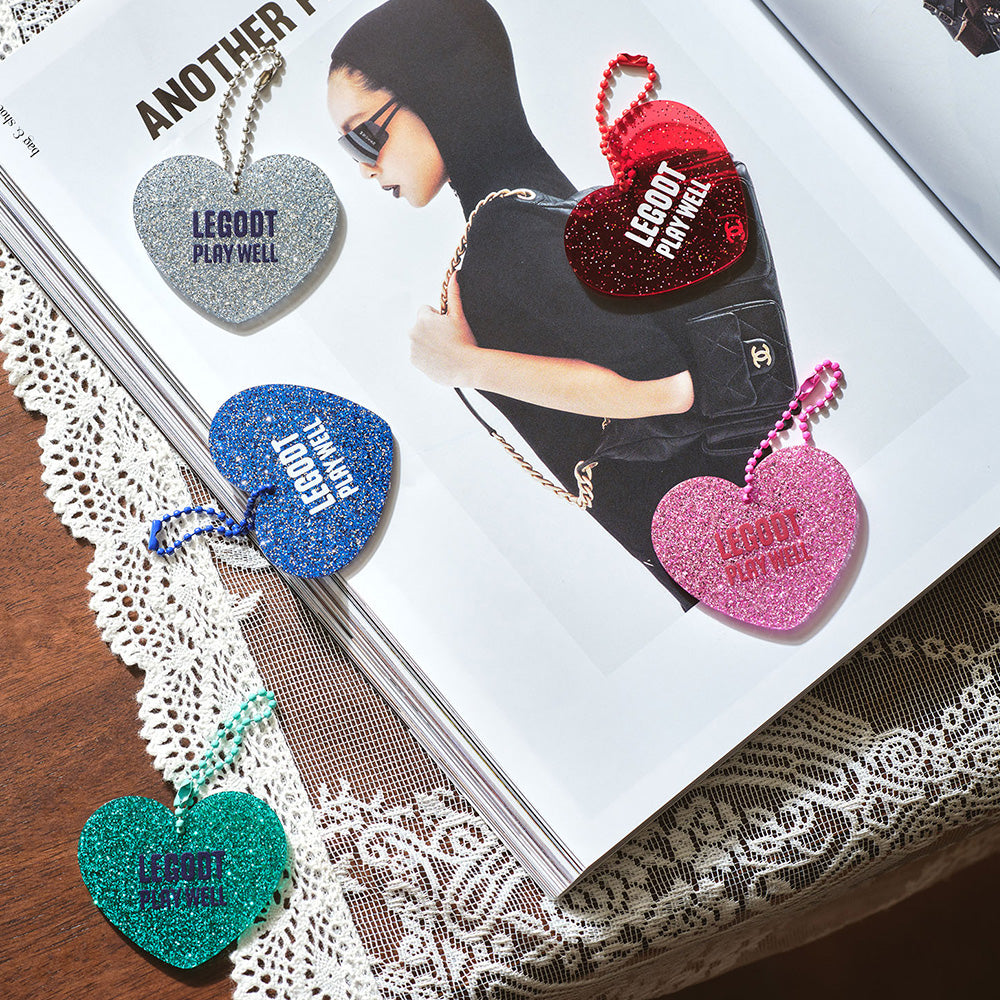 タムクハートグリッターキーリング